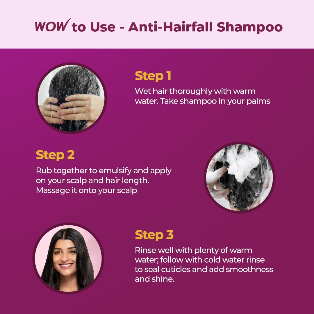 WOW Skin Science Onion & Collagen Anti-Hairfall Shampoo|Reduces Hairfall|Strengthens Roots|Nourishes Scalp|Prevents Breakage|Enhances Hair Thickness and Shine|New & Improved Formulation|300ml (Pack of 2)