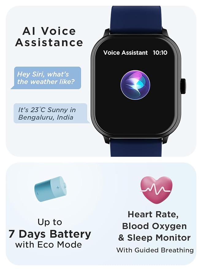 boAt Wave Infinity Smart Watch(Cool Blue)