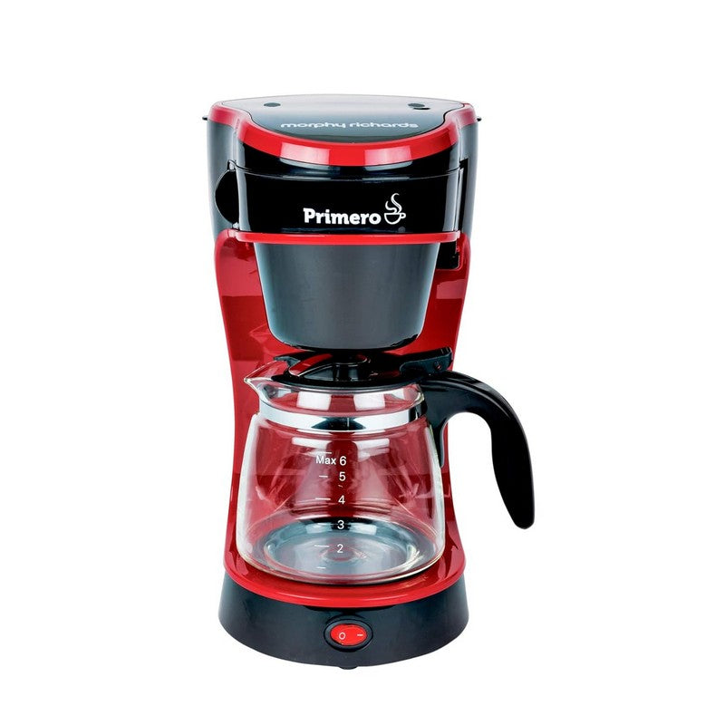 Morphy Richards Primero Drip 6-Cup Coffee Maker (Black,Red)