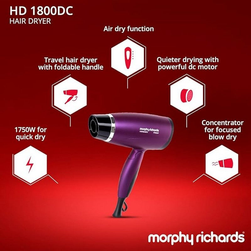 Morphy Richards HD1800DC Hair Dryer  (1750 W, Purple)