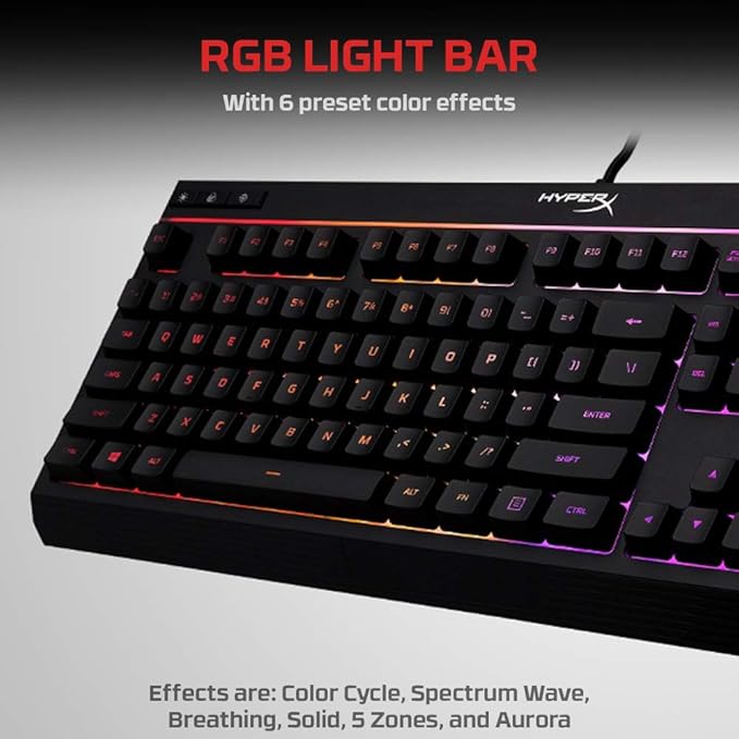 HyperX Alloy Core RGB USB Membrane Gaming Keyboard - Black (HX-KB5ME2-US)