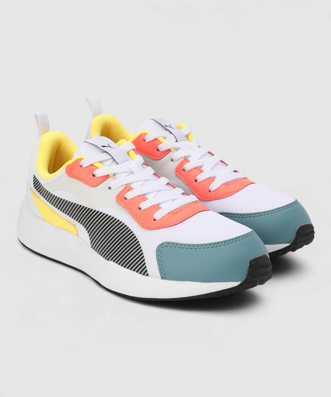 Puma Cblock IDP Sneakers For Men (White-Sedate Grey-Bold Blue , 6 )