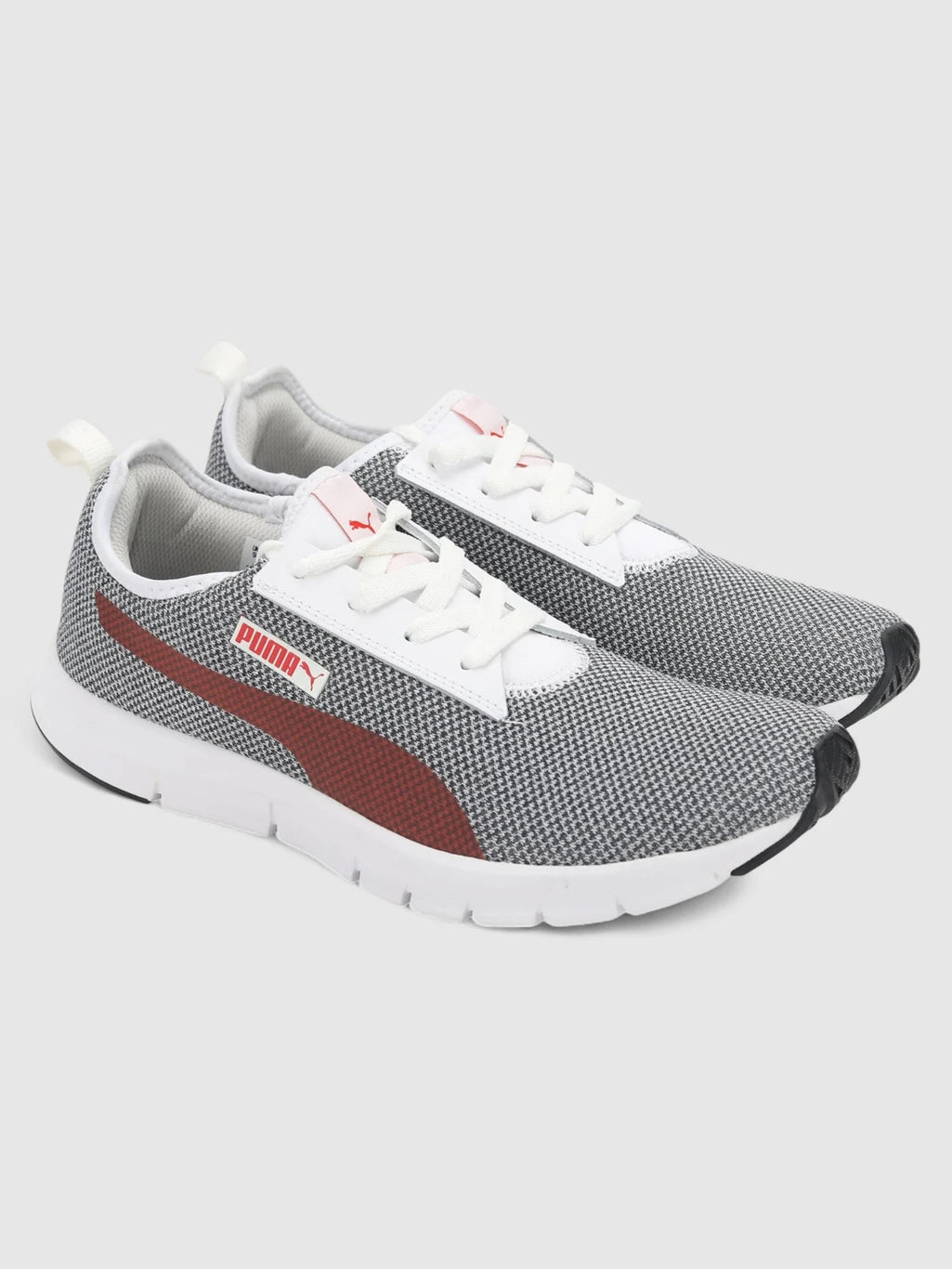 Puma Reflex Sneakers For Men ( White-Nimbus Cloud-Burnt Red , 7 )