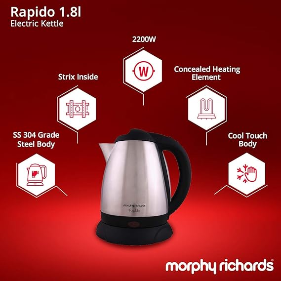 Morphy Richards Rapido 1.8L Stainless Steel Electric Kettle
