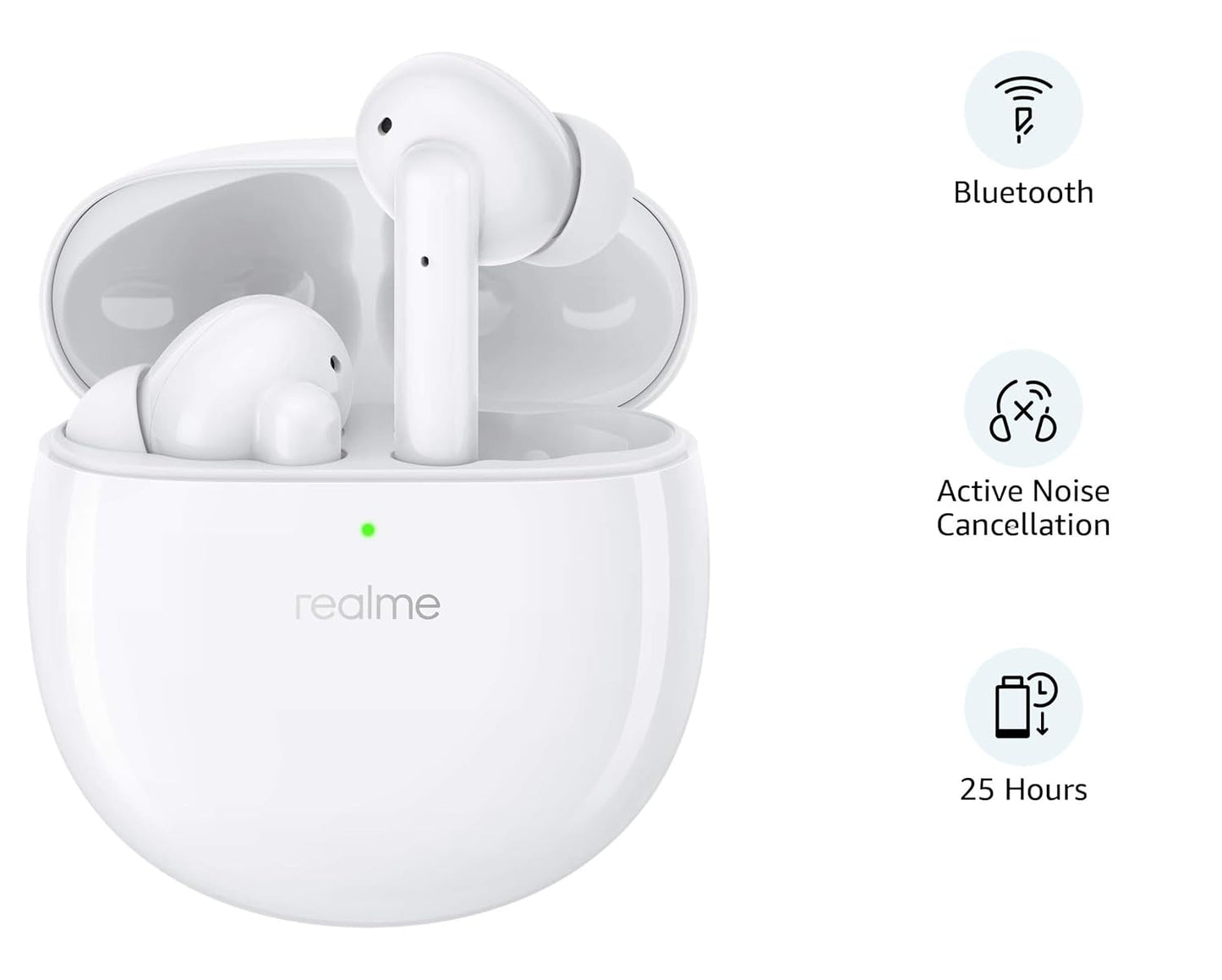 Realme Buds Air Pro Bluetooth Truly Wireless in Ear Earbuds with Mic, Fast Charging & Up to 25Hrs Playtime (White)