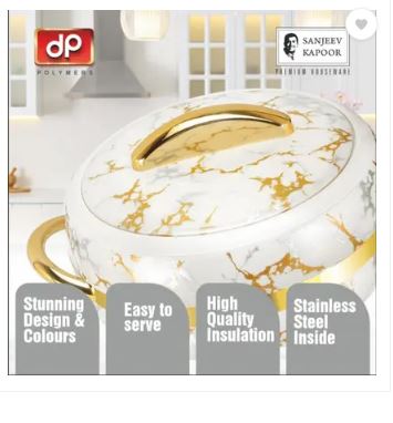 Sanjeev Kapoor Premium Optima Insulated Inner Stainless Steel Chapati/Biryani/Vegitable Serving Thermoware Casserole (2500 ml)