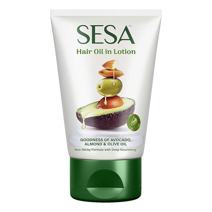 SESA Hair Oil In Lotion 100Ml Non-Sticky Oil Replacement & Leave-In Hair Lotion Bhringraj & 17 Ayurvedic Herbs With Nourishing Oils & Vitamin E All Hair Types No Mineral Oil (Pack of 5)