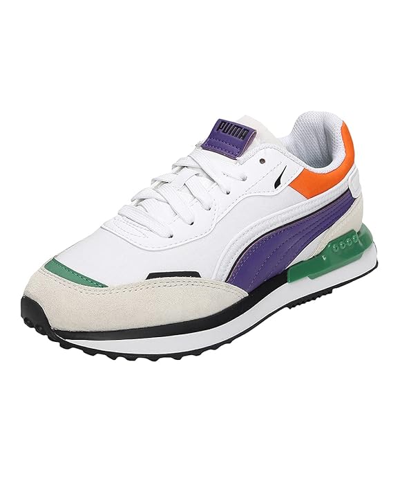 Puma Unisex Kids City Rider Electric Jr Vaporous Gray White Sneaker-3 UK (38266702)