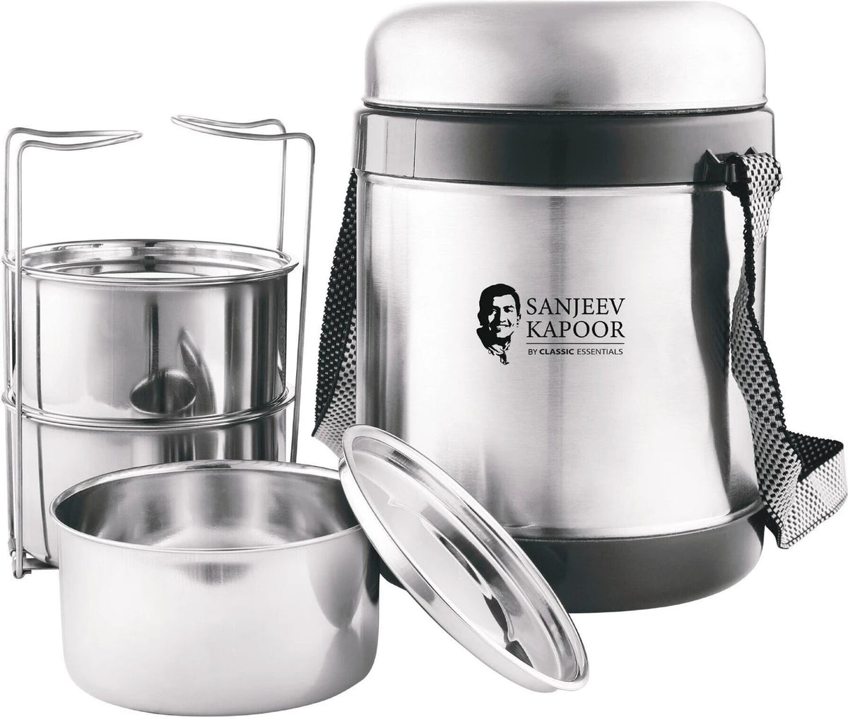 Sanjeev Kapoor by Classic Essentials Insulated 3 Layer Thermo Steelo 3 Containers Stainless Steel Office Lunch Box (1050 ml)