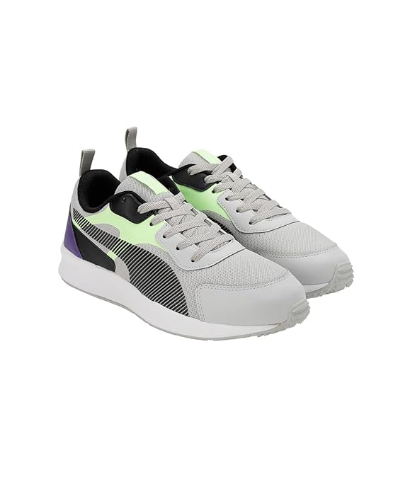 Puma Mens Cblock Cool Light Gray-Black-Fizzy Lime Sneaker UK-9 (38796410)
