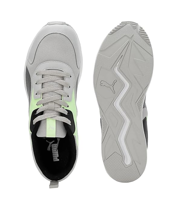 Puma Mens Cblock Cool Light Gray-Black-Fizzy Lime Sneaker UK-9 (38796410)