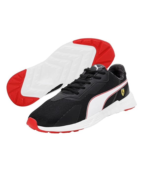 Puma Unisex-Adult Ferrari Tiburion Black-White Sneaker UK-10 (30751501)
