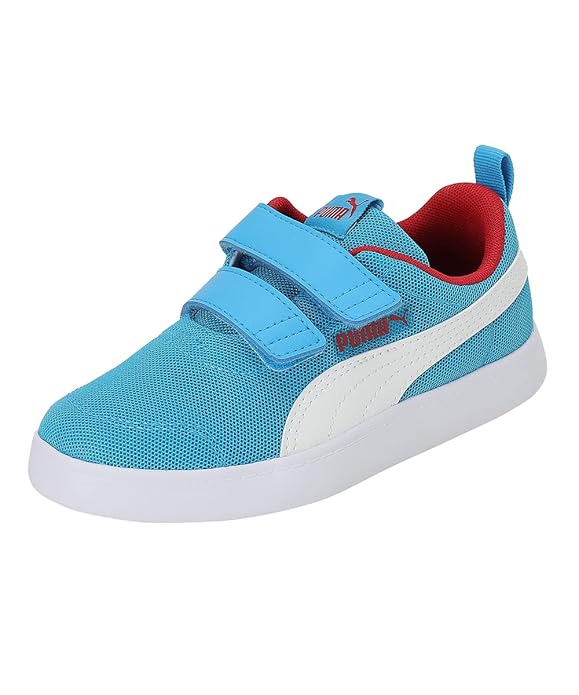 PUMA Unisex Kids Courtflex v2 Mesh V PS Ocean Dive White Sneaker UK-2 (37175810)