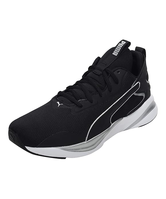 Puma Women's Softride Rift Tech WN's Black-Metallic Silver Running Shoe UK-3 (19374810)