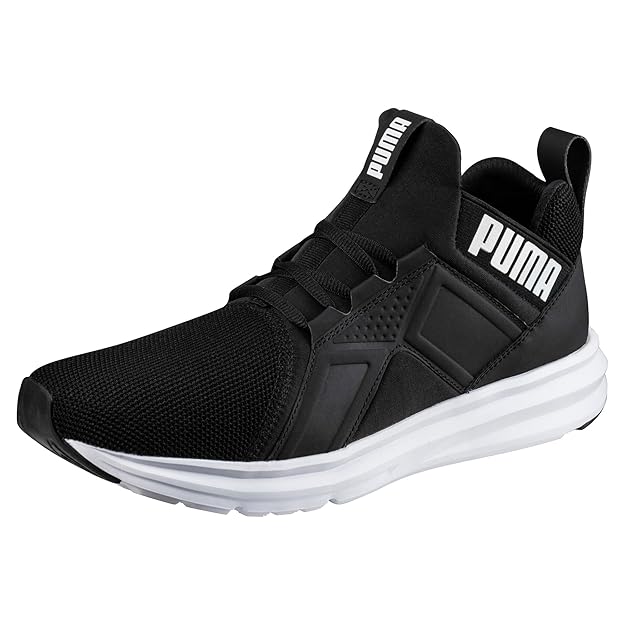 Puma Men's Enzo Mesh Black-White Running Shoe UK-6 (19001502)
