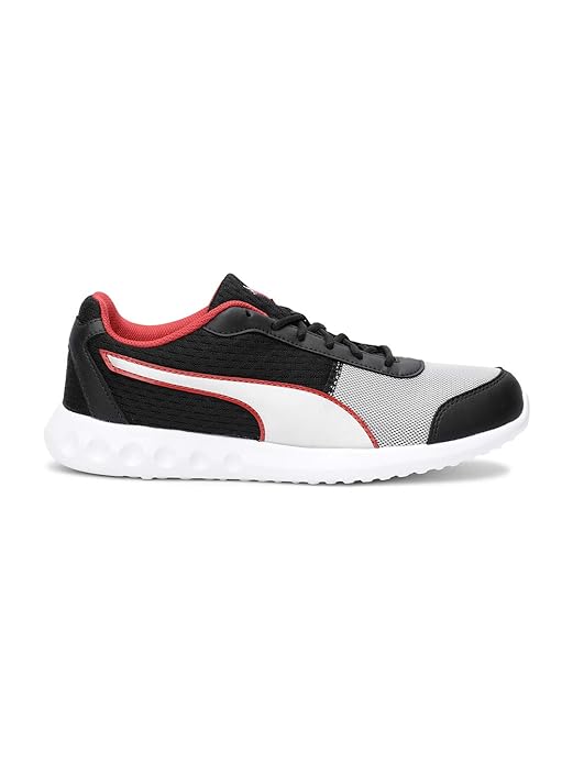 Puma Men's Cario Block MU High Risk Red Black-Silver Running Shoe Kids UK-8 (19390901)