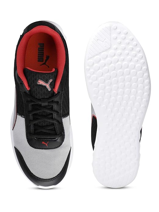 Puma Men's Cario Block MU High Risk Red Black-Silver Running Shoe Kids UK-8 (19390901)