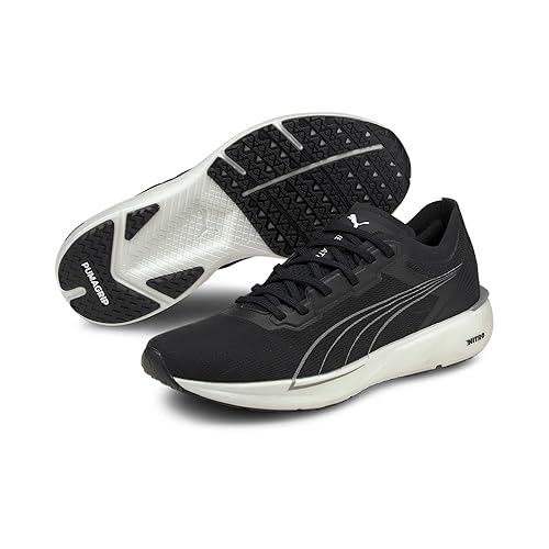 Puma Women's Liberate Nitro WNS Black White Silver Running Shoe-3 Kids UK (19445810)