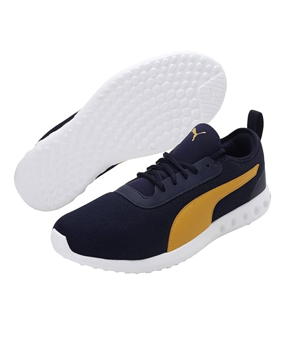 PUMA Men Trace V2 Running Shoes Peacoat-Mineral Yellow UK-8(37733902)