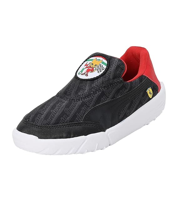 Puma Unisex-Kid Ferrari Bao Kart Pre-School Black-Rosso Corsa Sneaker UK-12 (30752001)