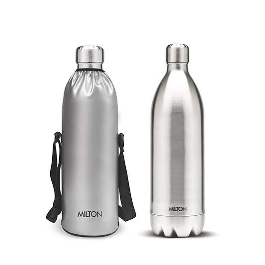 MILTON DUO DLX 1800 THERMOSTEELWATER BOTTLE 1.8 LITRE 24 HR HOT AND COLD I LEAK PROOF LID ISI