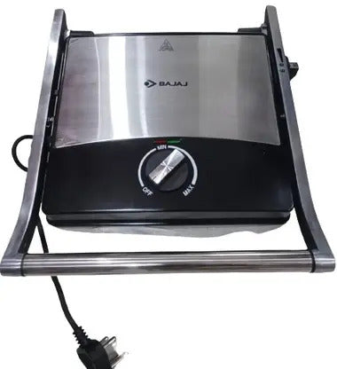Bajaj Majesty Grill Ultra 2000W 4-Slice Grill Sandwich Maker | 180° Open Grill | Adjustable Hinge & Temperature Control | Non-Stick Coated Plate | Drip Oil Collector | Black