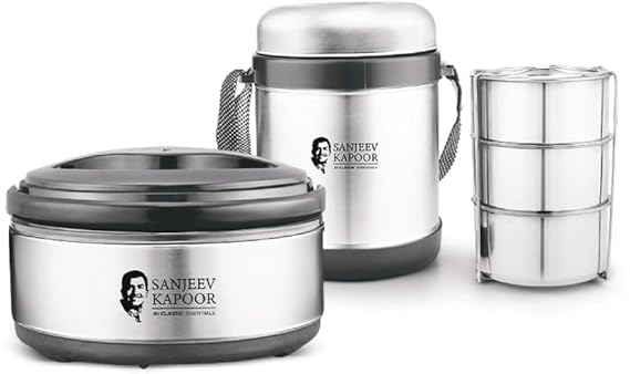 Sanjeev Kapoor Meal Pack, 2000 mL Thermo Pot and Thermo Steelo