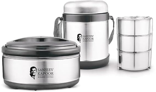 Sanjeev Kapoor Meal Pack, 2000 mL Thermo Pot and Thermo Steelo