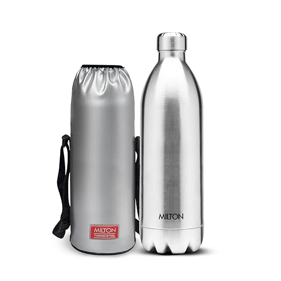 MILTON DUO DLX 1500 THERMOSTEEL WATER BOTTLE 1.5 LITRE 24 HR HOT AND COLD I LEAK PROOF LID ISI