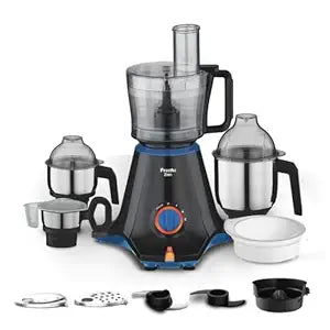 PREETHI ZION MG-227 MIXER GRINDER 750 WATT BLACK 4 JARS - MASTER CHEF FOOD PROCESSOR JAR AND FLEXI