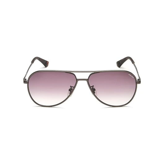 Police Eyewear | Brown Gradient Lens Aviator Sunglass | Full Rim | Shiny Dark Gun Brown Frame With 100% U.V. Protection | Men Sunglasses | Large Size | Spl359A59568Sg