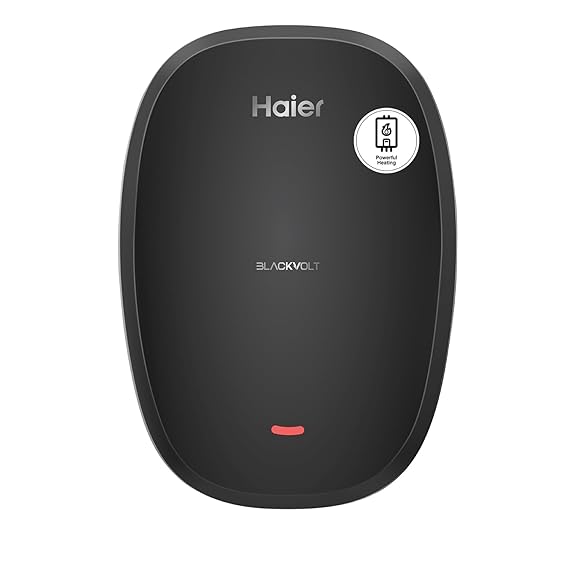 Haier Black Volt Instant Water Heater 3 Liter with 3kW | Fast Heating | Copper Heating Element | 6.5 Bar Pressure | Instant Geyser for Kitchen & Bathroom  | EI3V-BLACKVOLT