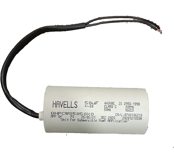 HAVELLS SUBMERSIBLE MOTOR RUNNING CAPACITOR 50 MFD 440 VOLTS