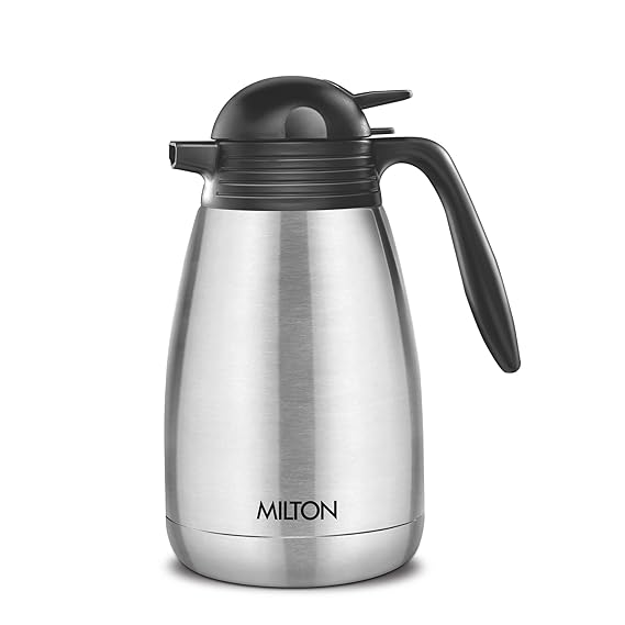 MILTON CARAFE 1500 STAINLESS STEEL DOUBLE WALLED VACUUM INSULATED FLASK WITH LID AND HANDLE 150