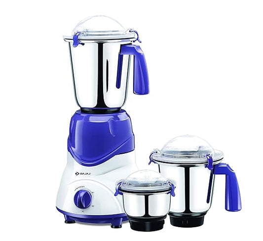 Bajaj Trio 600W Mixer Grinder with 3 Jars (White/Lavender)
