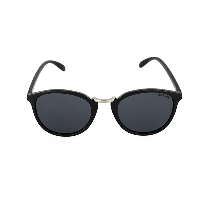 Steve Madden Men's UV Protected Grey Lens Polycarbonate Round Sunglasses - 16426945856 (X17138)