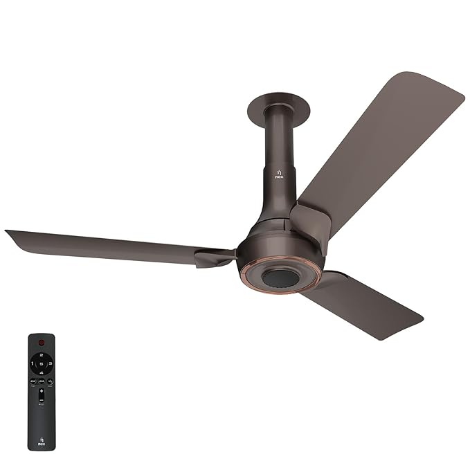 NNEX by BAJAJ Glyde A70 BLDC 1200 MM | BEE 5 Star Rated Premium Ceiling Fan with Remote | 20% Higher Air Thrust* | Airfluence™ Al Blades
