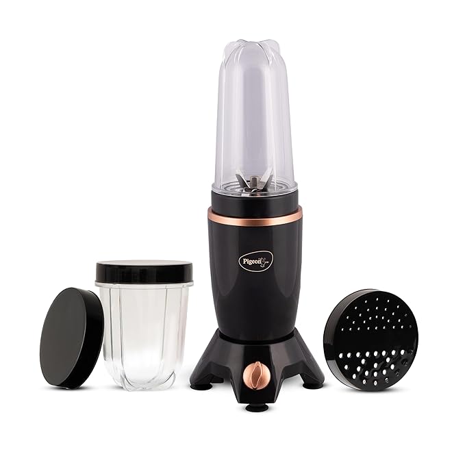 Pigeon By Stovekraft Nutri Mixer | Grinder Juicer Blender Smoothie Maker All-in-1 Machine | 400 Watt | 2 Jars - Multiuse Jar 500ml, Dry Grind 300ml | 1 Blade