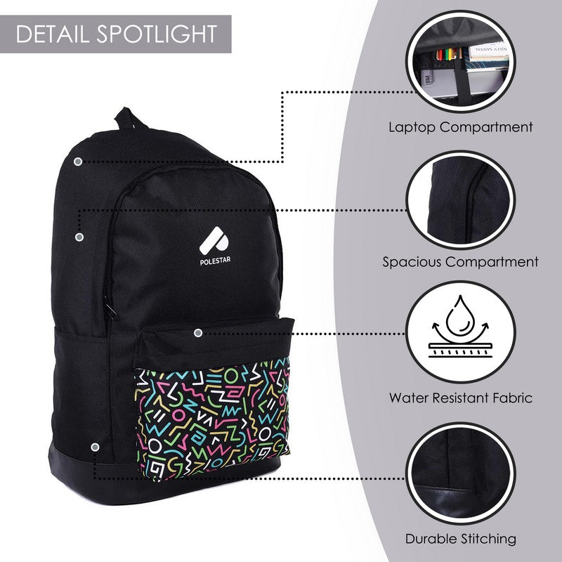 POLESTAR Epic BLKCPRT Casual Backpack with 15.6″ laptop compartment- Black