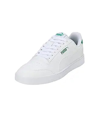 Puma Unisex-Adult Shuffle White-Vapor Gray-Archive Green Sneaker UK-11 (30966825)