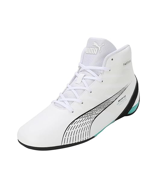 Puma Unisex-Adult MAPF1 Carbon Cat Mid White-Spectra Green-Black Sneaker UK-6 (30754401)