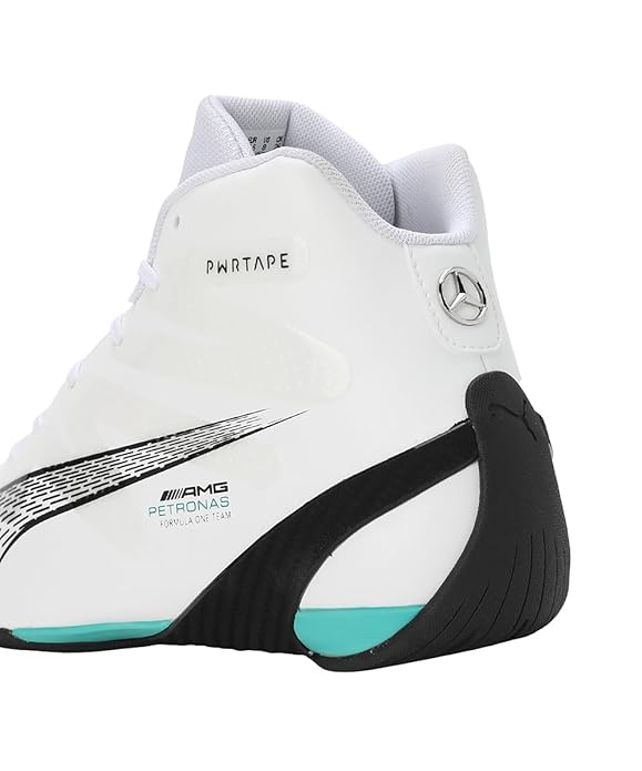 Puma Unisex-Adult MAPF1 Carbon Cat Mid White-Spectra Green-Black Sneaker UK-6 (30754401)