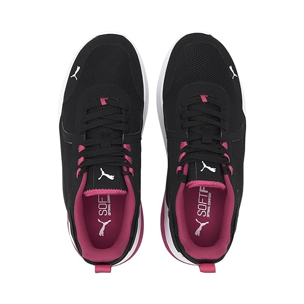 Puma Unisex-Adult Anzarun Puma Black-Glowing Pink-Puma White Sneaker UK-3 (37113113)
