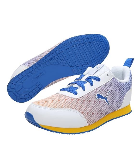 Puma Unisex Sunny Jr Sneaker, PUMA White-Spectra Yellow-PUMA Team Royal UK-5 (39046502)