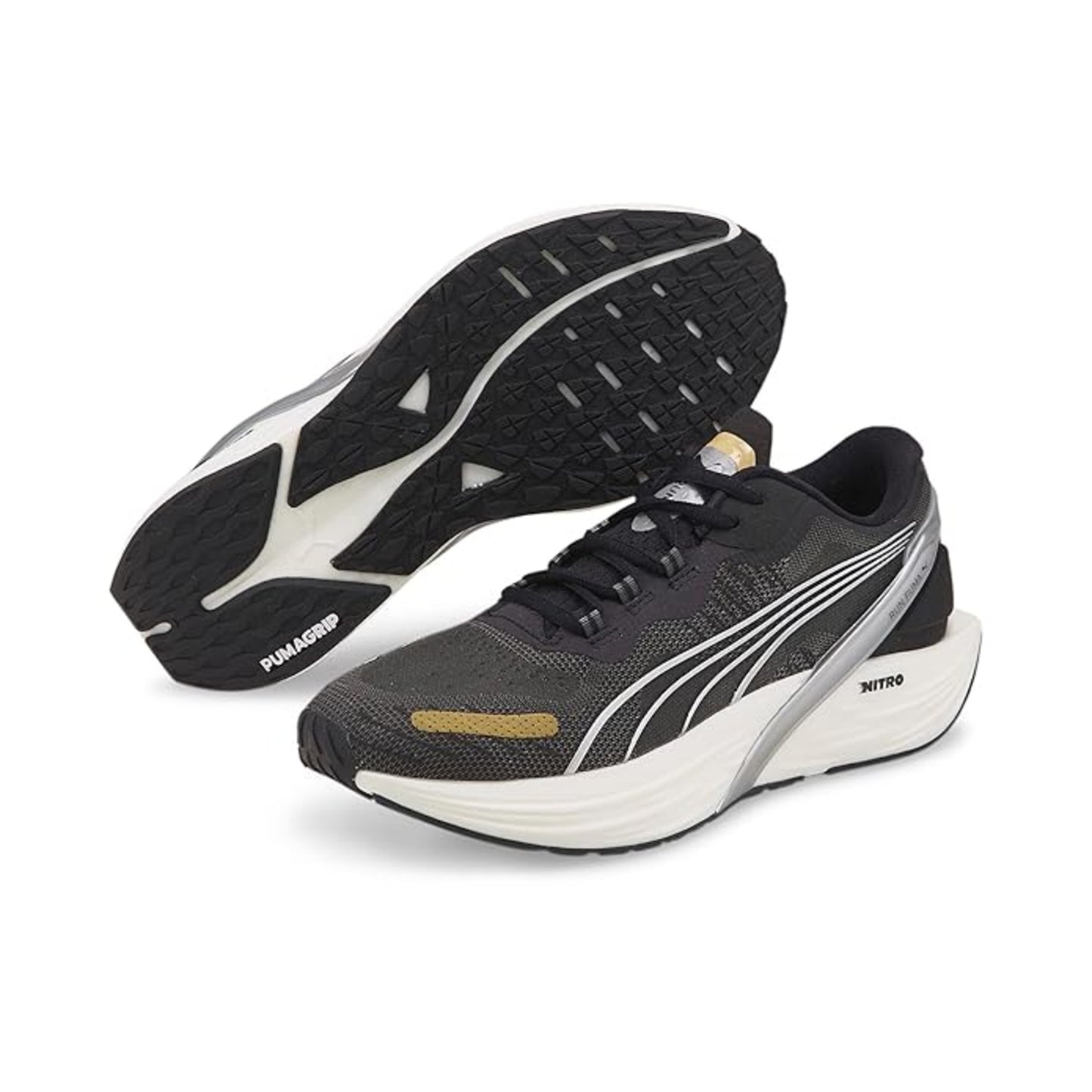 Puma Womens Run XX Nitro WNS Black-Metallic Silver-Team Gold Running Shoe -  (37617101)