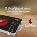 Ubon IC-101 , 2500 W Infrared Cooktop Touch Panel (Black, 2500w Heavyduty Infrared Induction Cooktop for Efficient Smart Cooking)