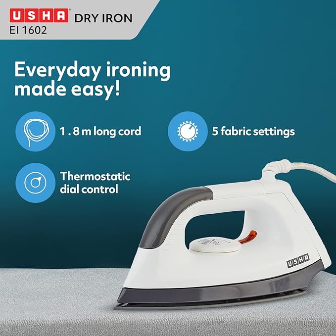 Usha EI 1602 1000W Lightweight Dry Iron
