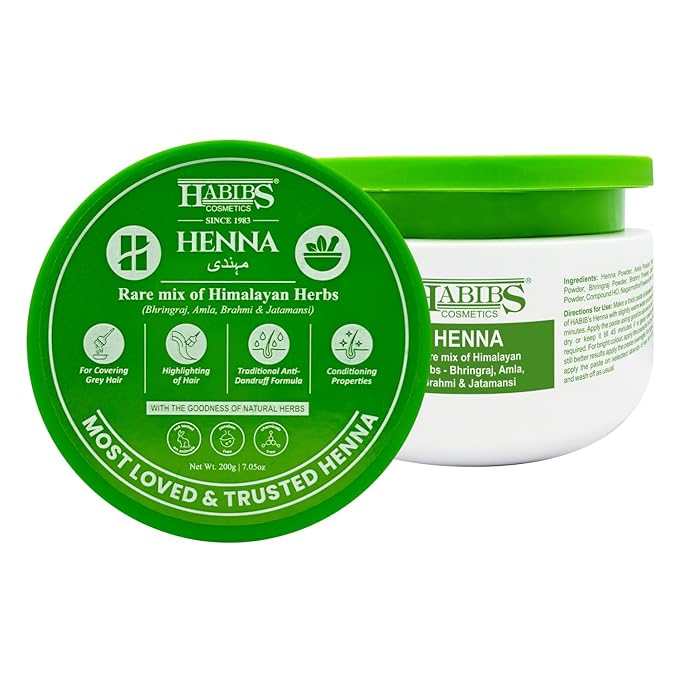 Habibs Cosmetics Natural Henna Mehndi Powder Enriched  200gm (Pack of 4)