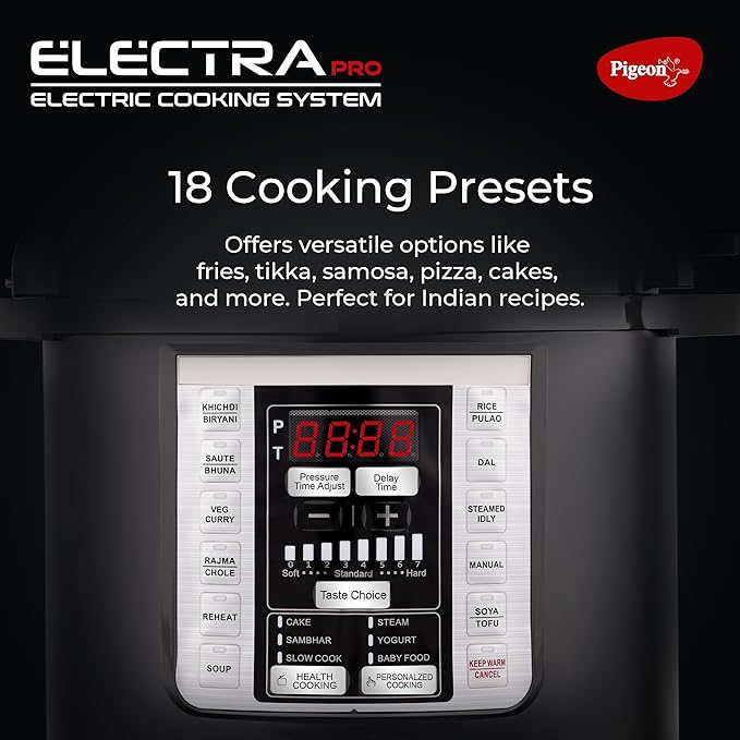 Pigeon By Stovekraft Electra Pro 6 Litre Electric Pressure Cooker with Digital Display
