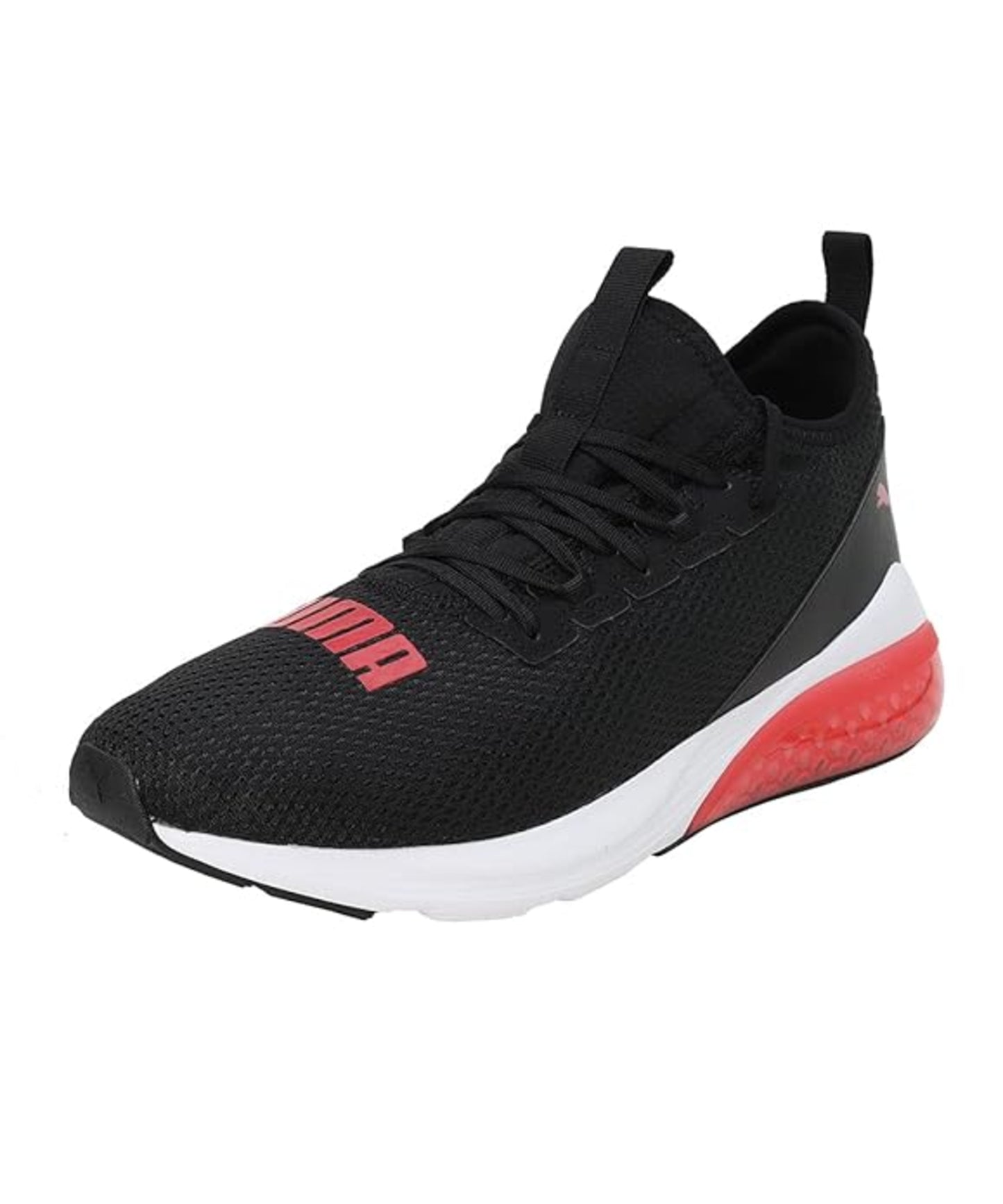 Puma Mens Cell Vive Bright Black-High Risk Red-White Running Shoe (19542404)